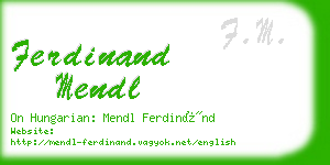 ferdinand mendl business card
